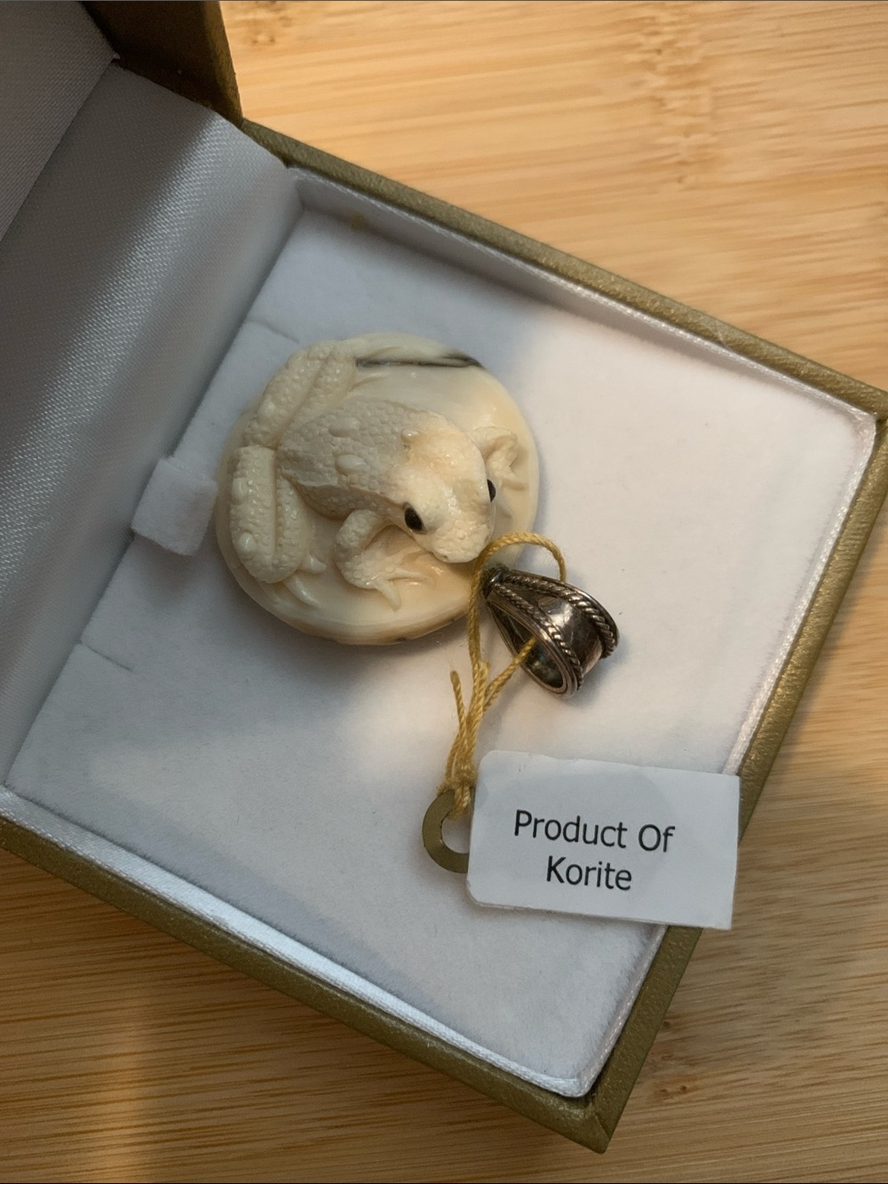 Vintage Rare Korite 925 Mammoth🐸Frog Pendant  unisex